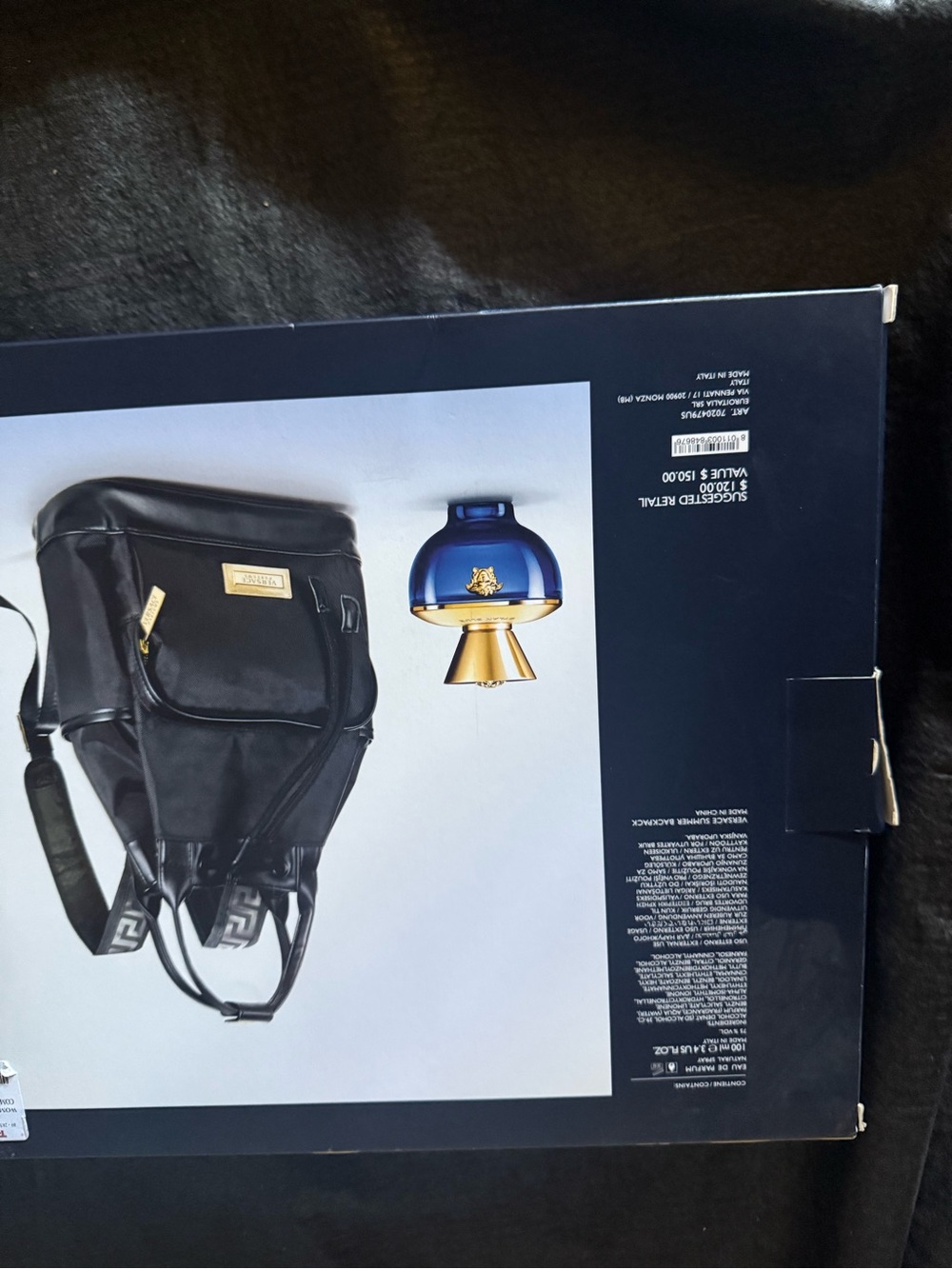 Versus Versace Black Backpack with Gold Hardware